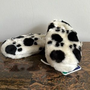 Soho Cow Print Slip On Large Slippers